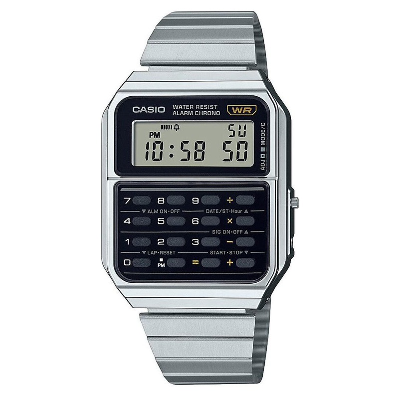 Casio Watch Vintage Data Bank Calculator Silver CA-500WE-1ADF