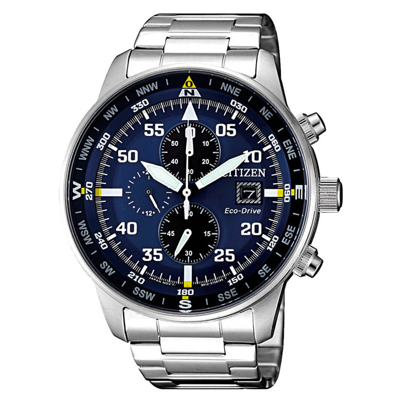 Citizen Men's Watch Eco-Drive Aviator Chronograph Blue CA0690-88L