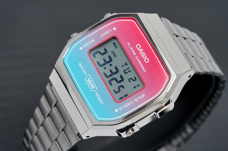 Casio retro blue digital watch best sale