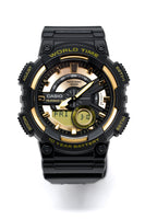 Casio Men's Watch World Time Telememo Gold/Black AEQ-110BW-9AVDF