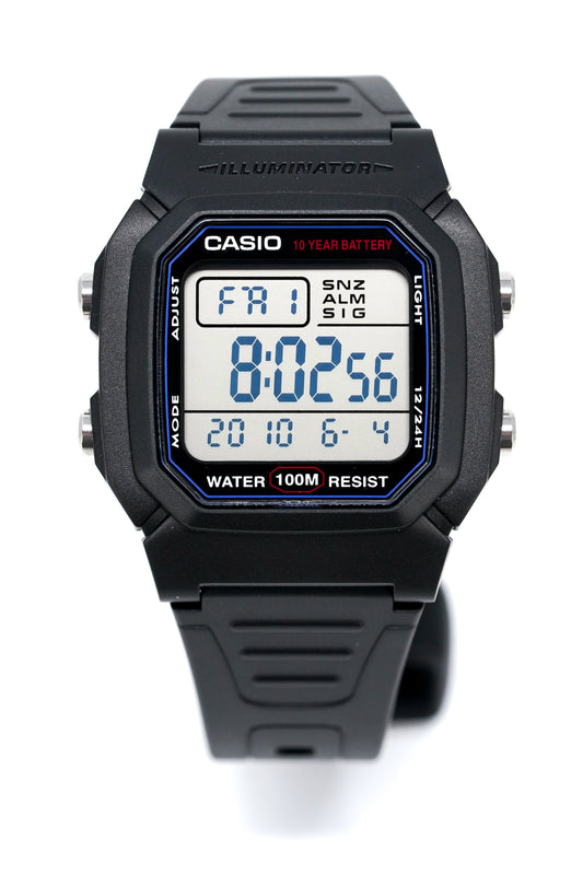 Casio Men's Watch Chronograph Digital Blue Black W-800H-1AVDF