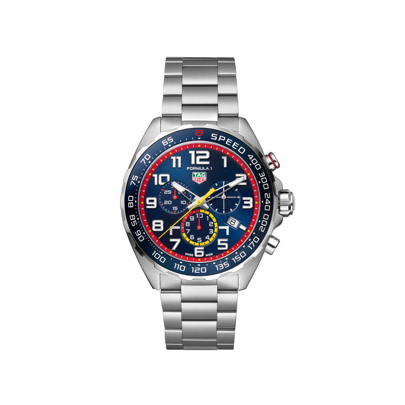 Tag Heuer Formula 1 Men s Red Bull Racing Special Edition Silver Blue Chronograph Watch from WatchPilot