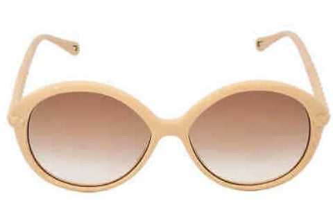 Chloé Women's Sunglasses Oversized Round White/Brown CH0002S-002 58