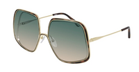 Chloé Women's Sunglasses Hanah Oversized Square Tortoise/Green CH0035S-004 62