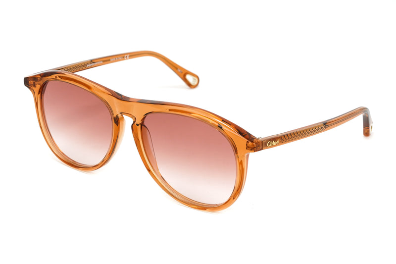 Chloé Women's Sunglasses Esther Oversized Pilot Orange/Pink CH0009S-003 56