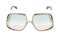 Chloé Women's Sunglasses Hanah Oversized Square Tortoise/Green CH0035S-004 62