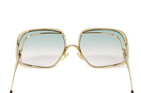 Chloé Women's Sunglasses Hanah Oversized Square Tortoise/Green CH0035S-004 62