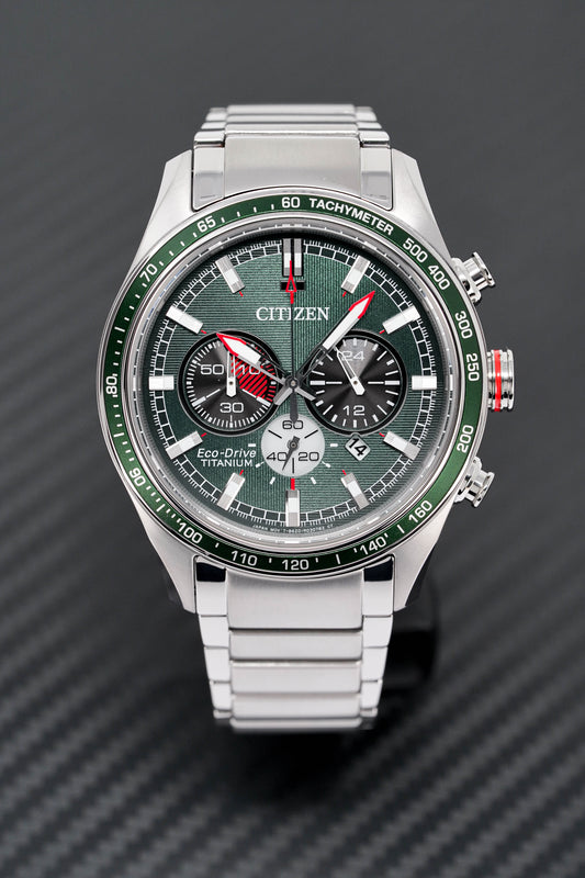 Citizen Men's Watch Eco-Drive Super Titanium™ Chrono Green CA4497-86X