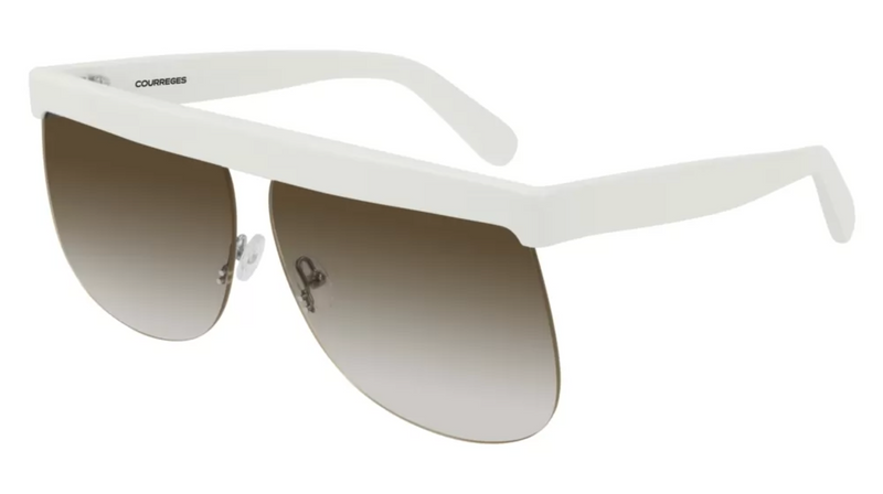 Courrèges Women's Sunglasses Oversized Flat Top White CL1901-002 66