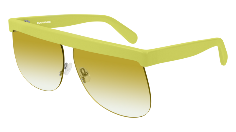 Courrèges Women's Sunglasses Oversized Flat Top Yellow CL1901-003 66