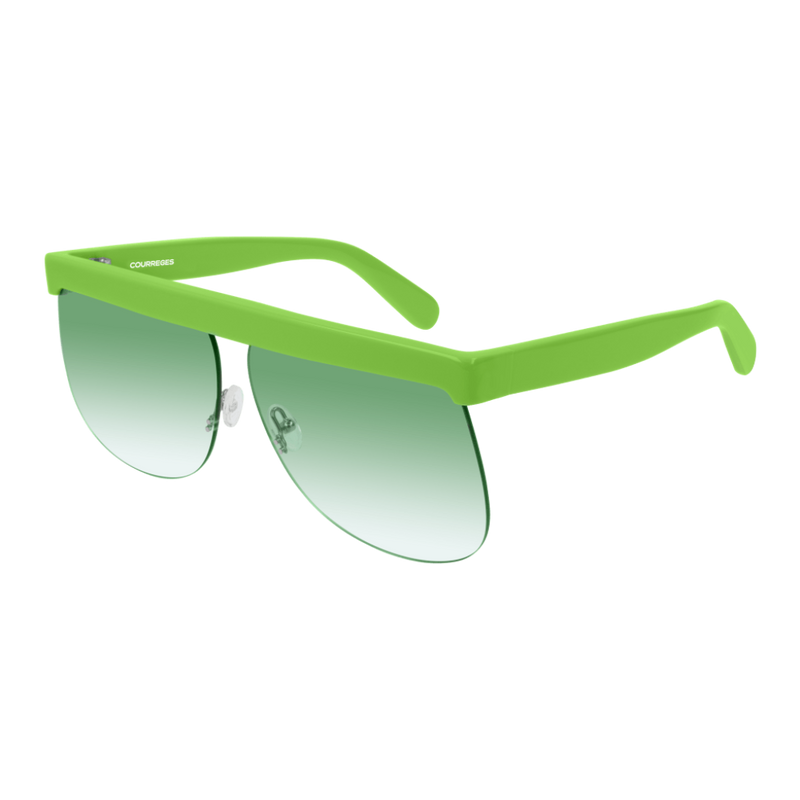 Courrèges Women's Sunglasses Oversized Flat Top Green CL1901-004 66