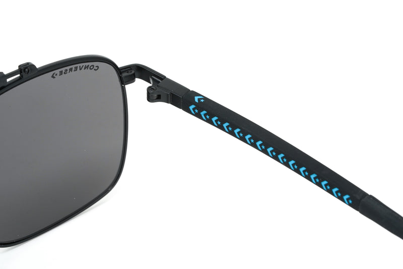 Converse Men's Sunglasses Square Flat Top Matte Black and Blue SCO229 0531