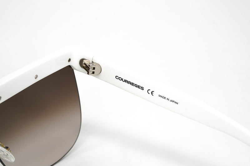 Courrèges Women's Sunglasses Oversized Flat Top White CL1901-002 66