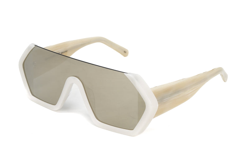 Courrèges Women's Sunglasses Oversized Shield Ivory/Beige CL1909-003 99