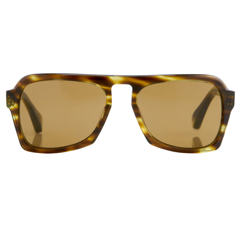 Dries Van Noten Unisex Square Yellow Sunglasses DVN39C4SUN