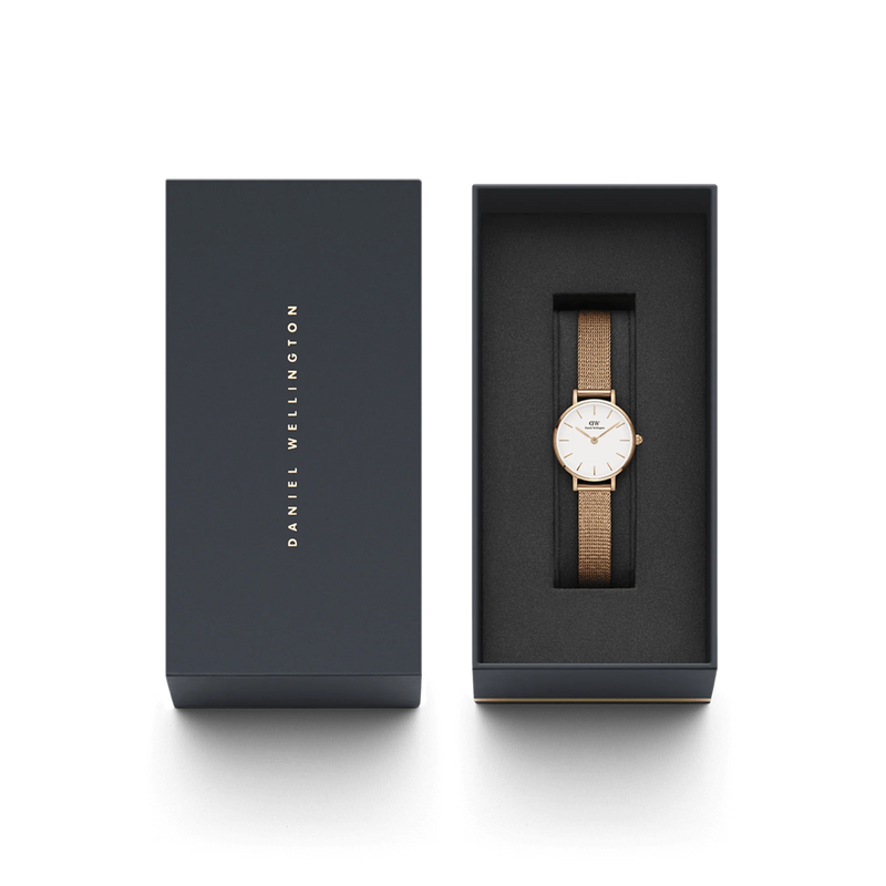 Daniel Wellington Petite Pressed Melrose Ladies Rose Gold Watch DW00100447