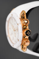 Edox Ladies Chronograph Watch Chronoffshore-1 White and Rose Gold 38mm 10225 37RB BIR