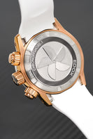 Edox Ladies Chronograph Watch Chronoffshore-1 White and Rose Gold 38mm 10225 37RB BIR