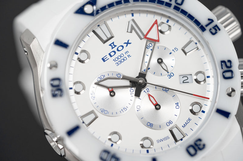 Edox Men's Watch CO-1 Chronograph White 10242-TINB-BBUINR