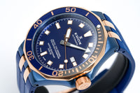 Edox Automatic Watch Delfin Diver Blue Rose Gold 43mm 80110 357BURCA BUIR