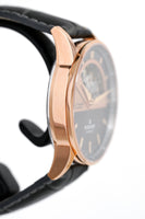 Edox Women's Automatic Watch Les Vauberts Open Heart 37mm Black Rose Gold 85019 37RG GIR