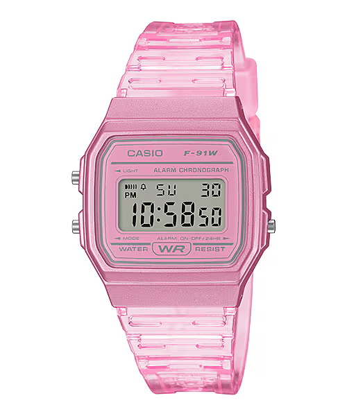 Casio POP Series F-91WS-4DF Unisex Pink Digital Watch