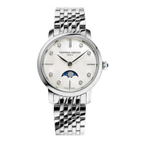 Frederique Constant Ladies Watch Slimline Moon Phase White Diamond FC-206MPWD1S6B