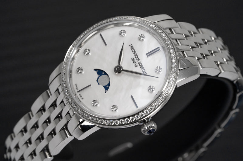 Frederique Constant Watch Slimline Moon Phase Diamond FC-206MPWD1SD6B