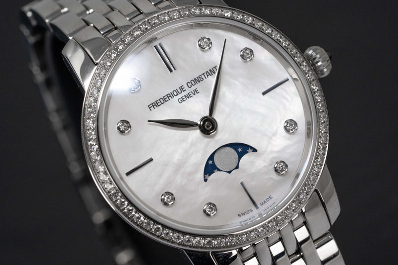 Frederique Constant Watch Slimline Moon Phase Diamond FC-206MPWD1SD6B