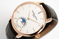 Frederique Constant Watch Men's Slimline Moonphase Rose Gold PVD FC-705V4S4