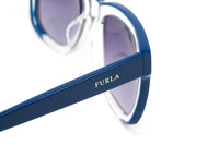 Furla Women's Sunglasses Classic Square Clear/Blue SFU069 0D82