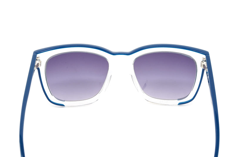 Furla Women's Sunglasses Classic Square Clear/Blue SFU069 0D82