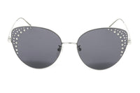 Furla Women's Sunglasses Rimless Cat Eye Silver/Grey SFU180 0579