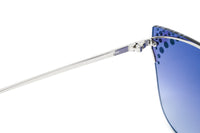 Furla Women's Sunglasses Rimless Browline Silver/Blue SFU225 579X