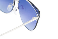 Furla Women's Sunglasses Rimless Browline Silver/Blue SFU225 579X