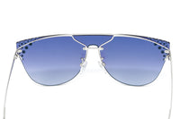 Furla Women's Sunglasses Rimless Browline Silver/Blue SFU225 579X