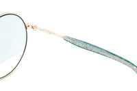 Furla Women's Sunglasses Round Gold/Blue SFU235 300V