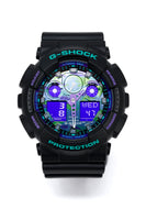 Casio G-Shock Watch Men's 90's Retro Green/Purple GA-100BL-1ADR