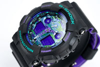 Casio G-Shock Watch Men's 90's Retro Green/Purple GA-100BL-1ADR