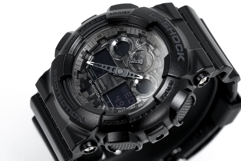 Casio G-Shock Watch Men's Black Camo GA-100CF-1ADR