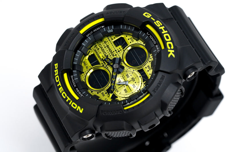 Casio G-Shock Watch Men's Neon Yellow/Black GA-140DC-1ADR