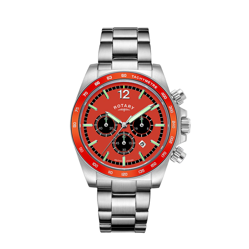 Rotary Henley Chrono Men's Orange Watch GB05440/54