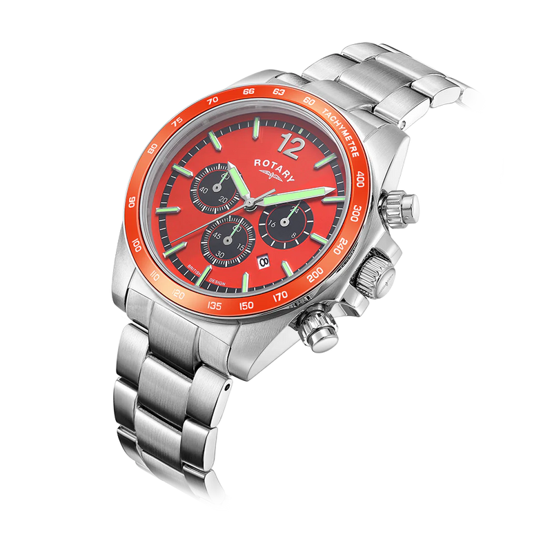 Rotary Henley Chrono Men's Orange Watch GB05440/54