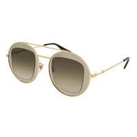 Gucci Women's Sunglasses Oversized Round Gold GG0105S-002 47