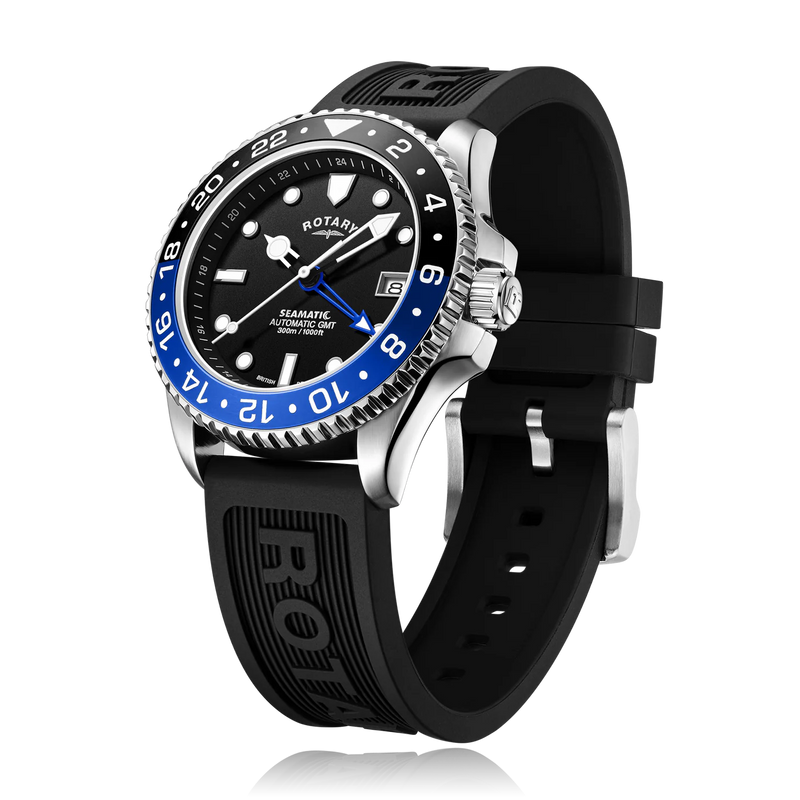 Rotary Seamatic GMT Men's Blue Black Watch GS04378/96