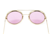 Gucci Women's Sunglasses Round Pilot Pink GG0061S LEATHER-001 54