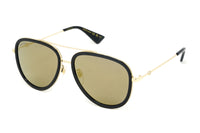 Gucci Women's Sunglasses Oversized Pilot Black/Gold GG0062S-001 57