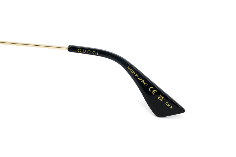 Gucci Women's Sunglasses Oversized Pilot Black/Gold GG0062S-001 57