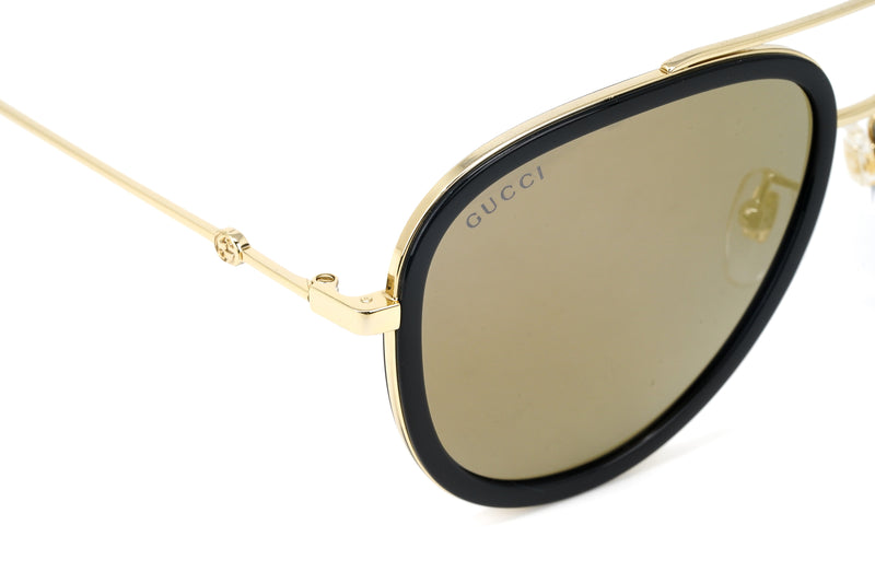 Gucci Women's Sunglasses Oversized Pilot Black/Gold GG0062S-001 57