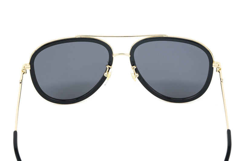 Gucci Women's Sunglasses Oversized Pilot Black/Gold GG0062S-001 57